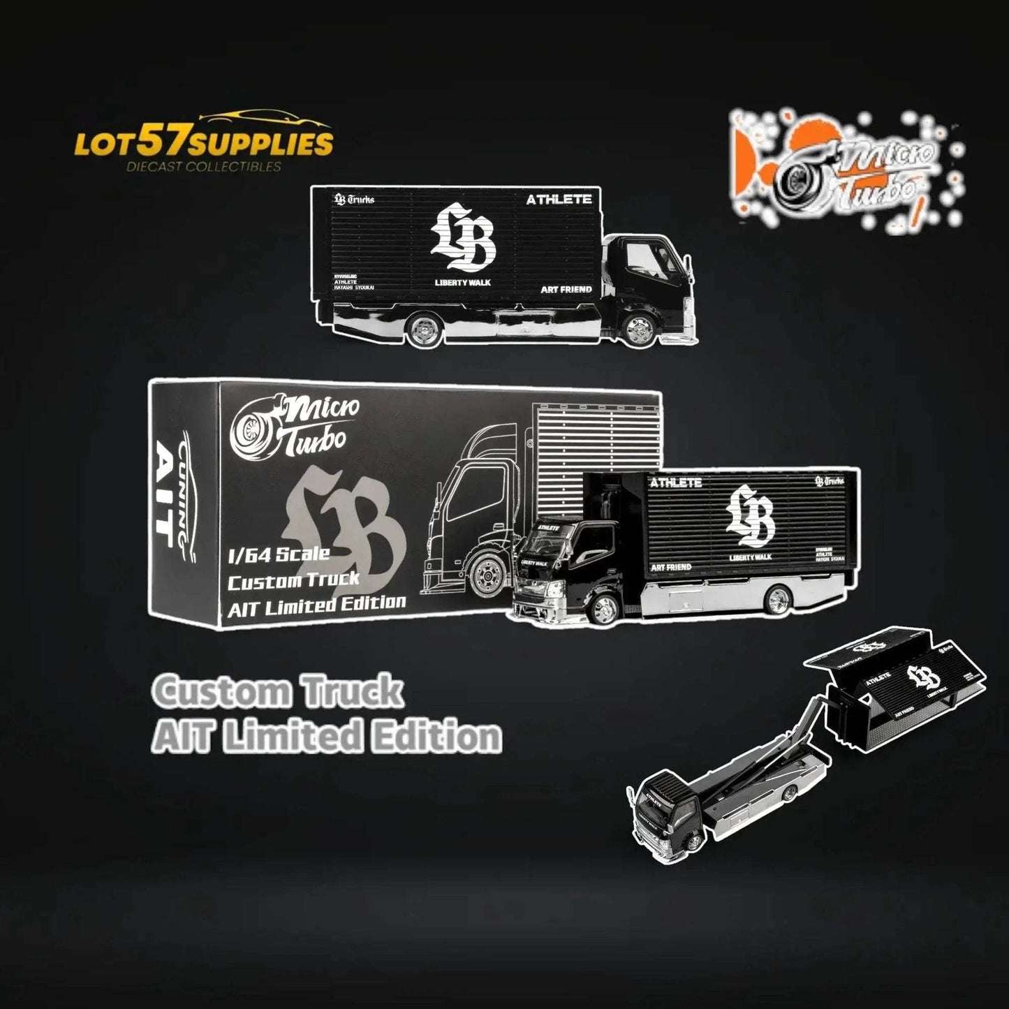 MicroTurbo HINO 300 Custom Box Truck AIT Limited Edition 1:64 - ToylandEU