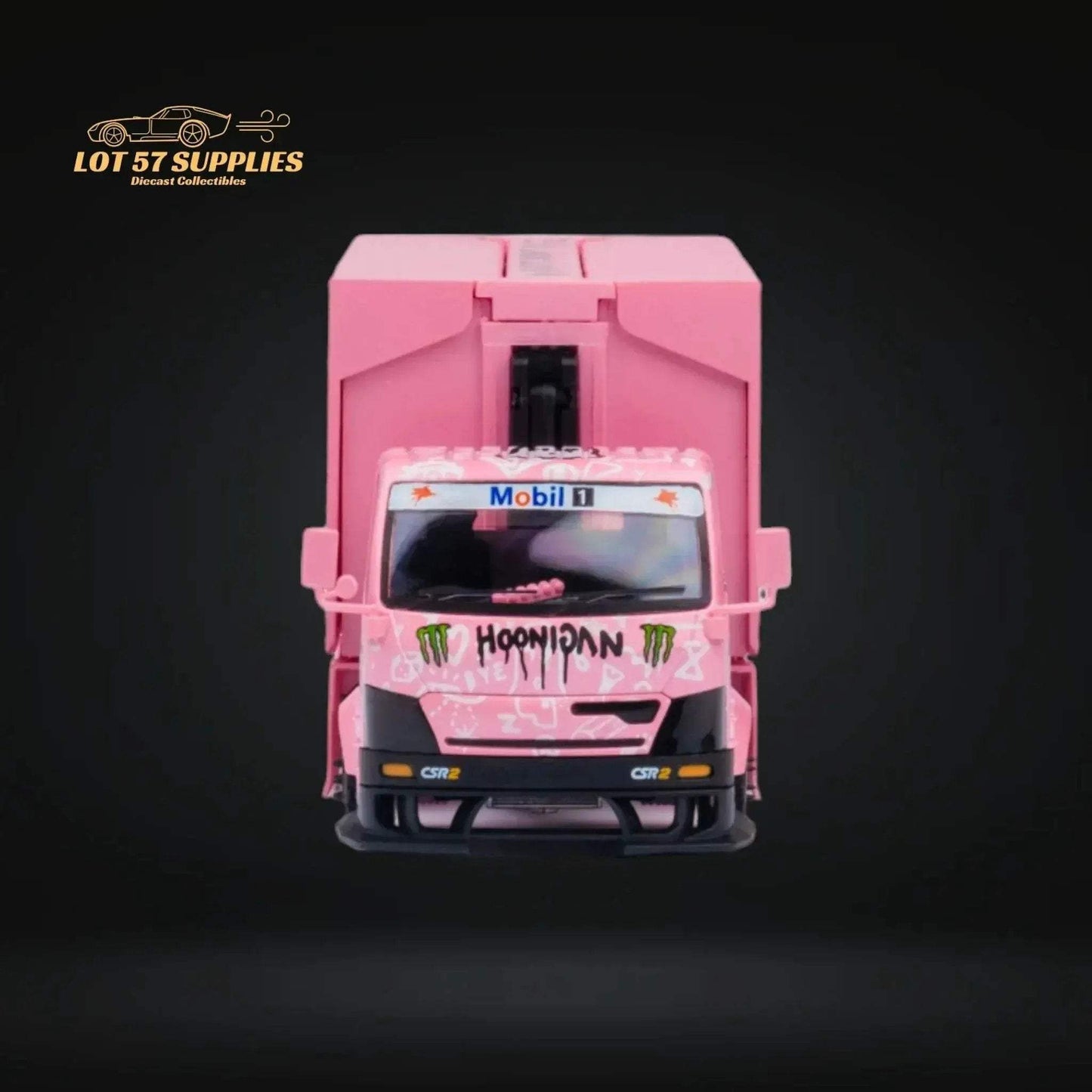 MicroTurbo HINO 300 Custom Box Truck in Pink #43 Livery 1:64 MT6404B5 - ToylandEU