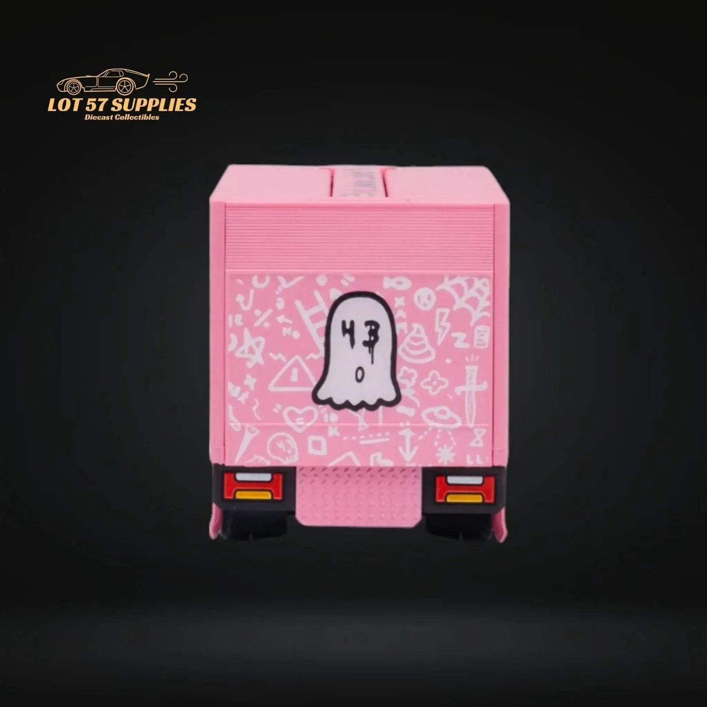 MicroTurbo HINO 300 Custom Box Truck in Pink #43 Livery 1:64 MT6404B5 - ToylandEU