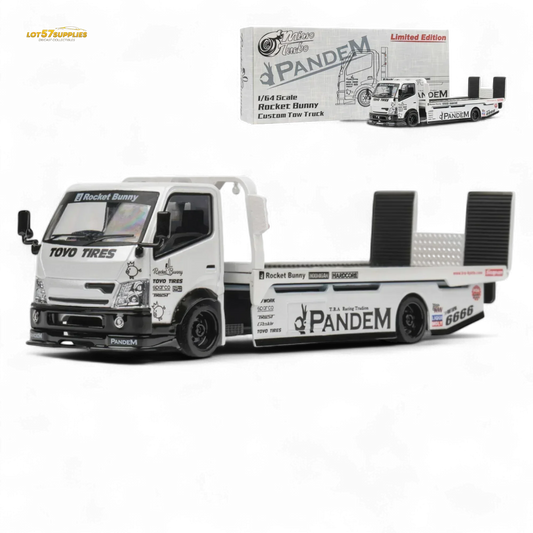  MicroTurbo Hino 300 Flat Bed Truck Pandem Rocket Bunny White 1:64 -  ToylandEU™