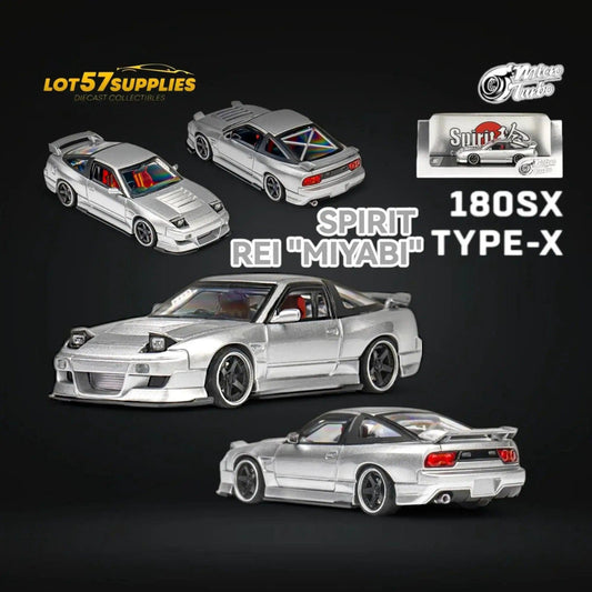  MicroTurbo Nissan 180SX Miyabi Metallic Silver 1:64 -  ToylandEU™
