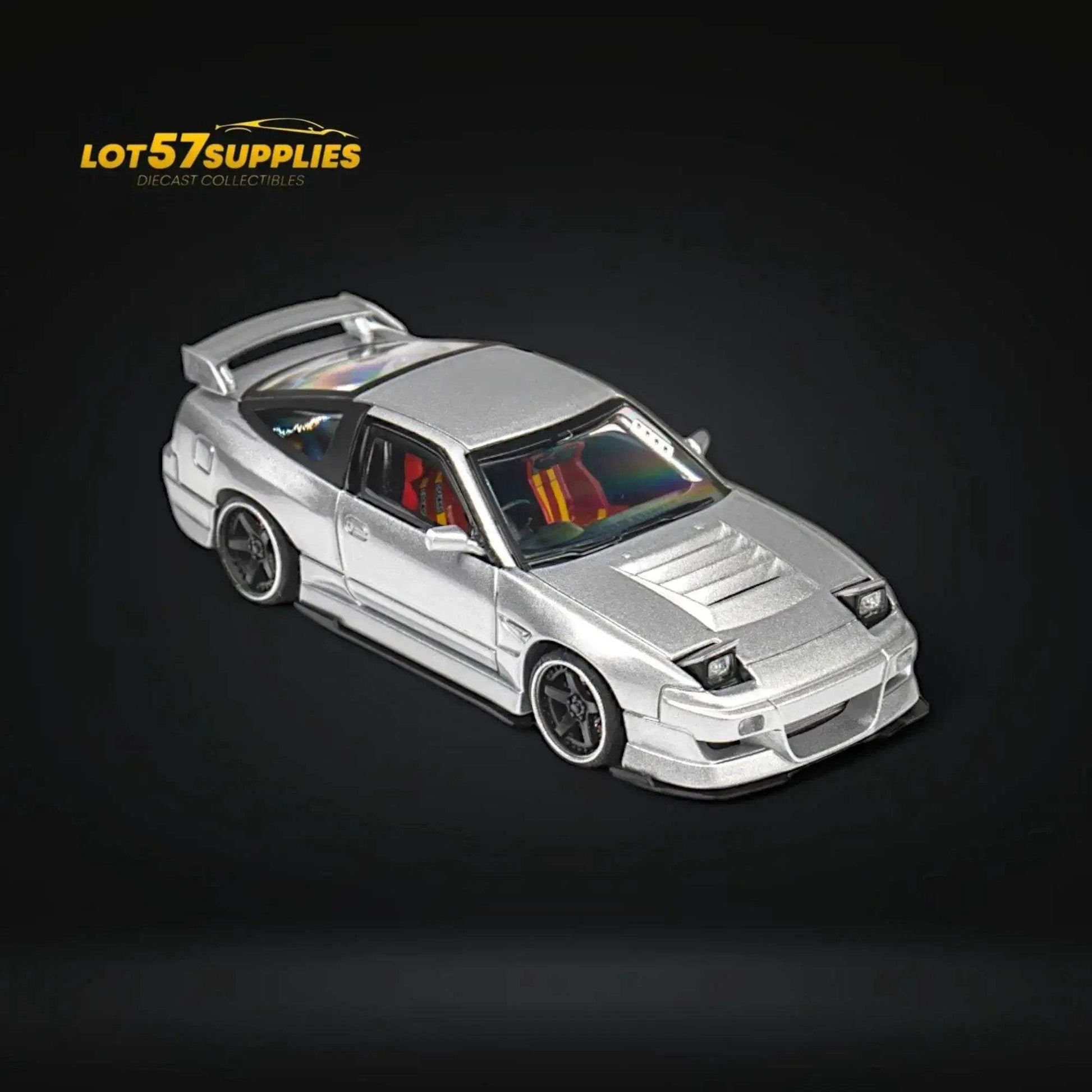 MicroTurbo Custom 180SX Miyabi 180SX Metallic Silver 1:64 - ToylandEU