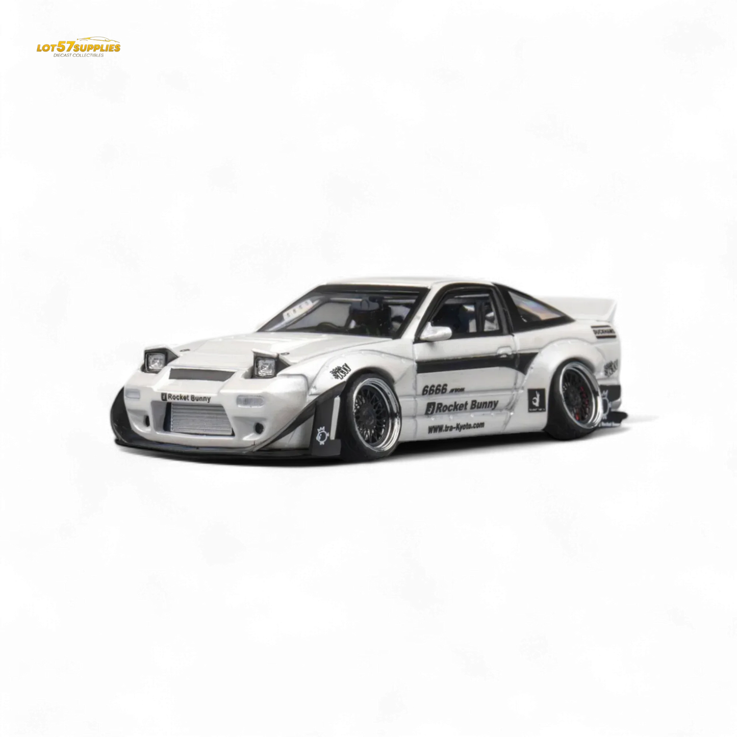 MicroTurbo Custom 180SX - Pandem Rocket Bunny White 1:64 - ToylandEU