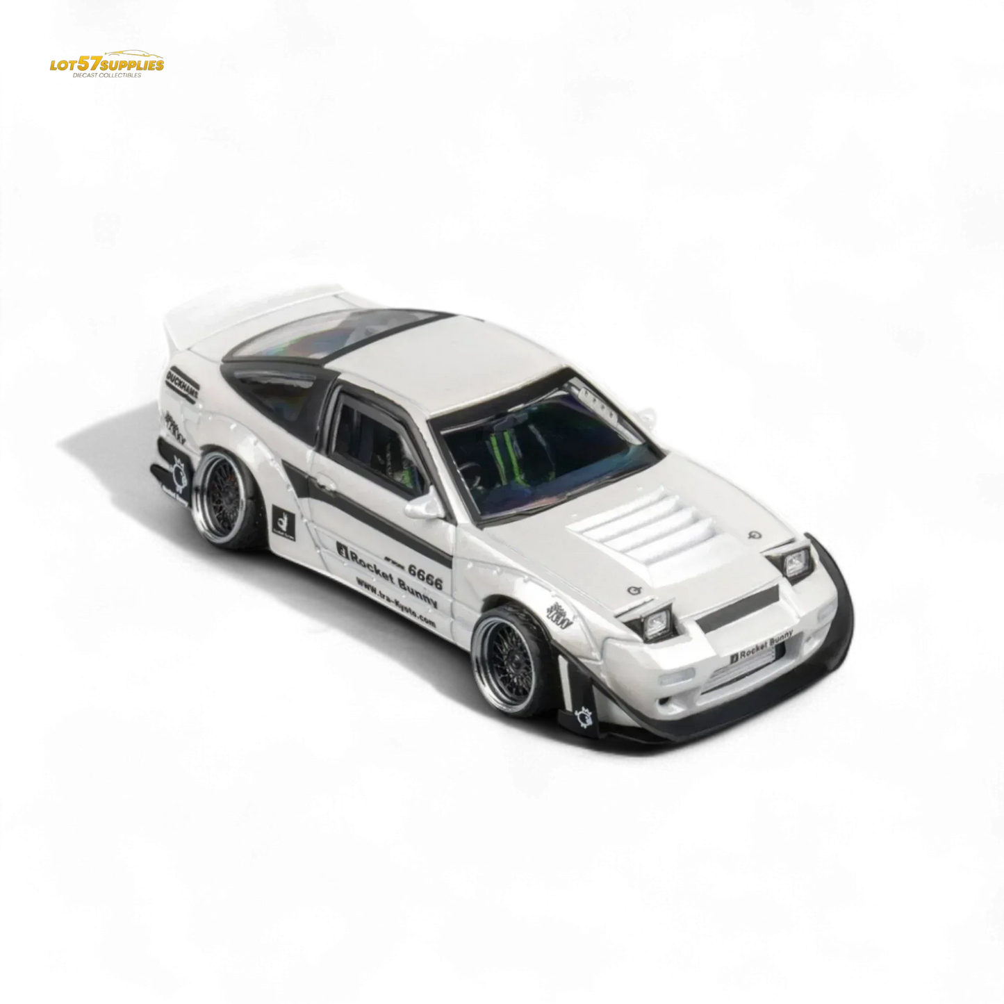 MicroTurbo Custom 180SX - Pandem Rocket Bunny White 1:64 - ToylandEU