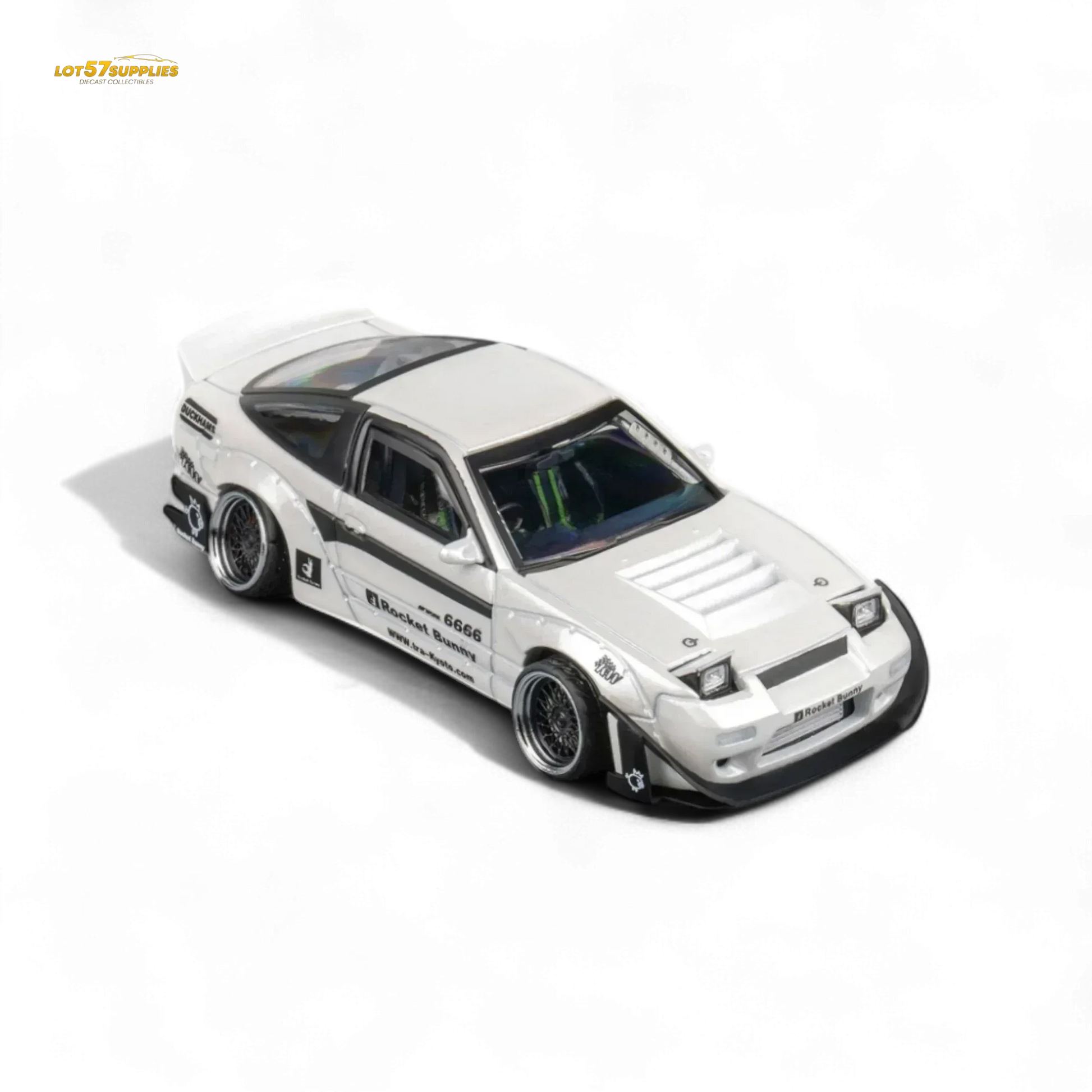 MicroTurbo Custom 180SX - Pandem Rocket Bunny White 1:64 - ToylandEU