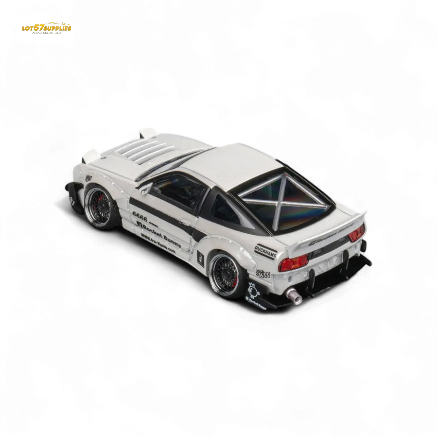 MicroTurbo Custom 180SX - Pandem Rocket Bunny White 1:64 - ToylandEU