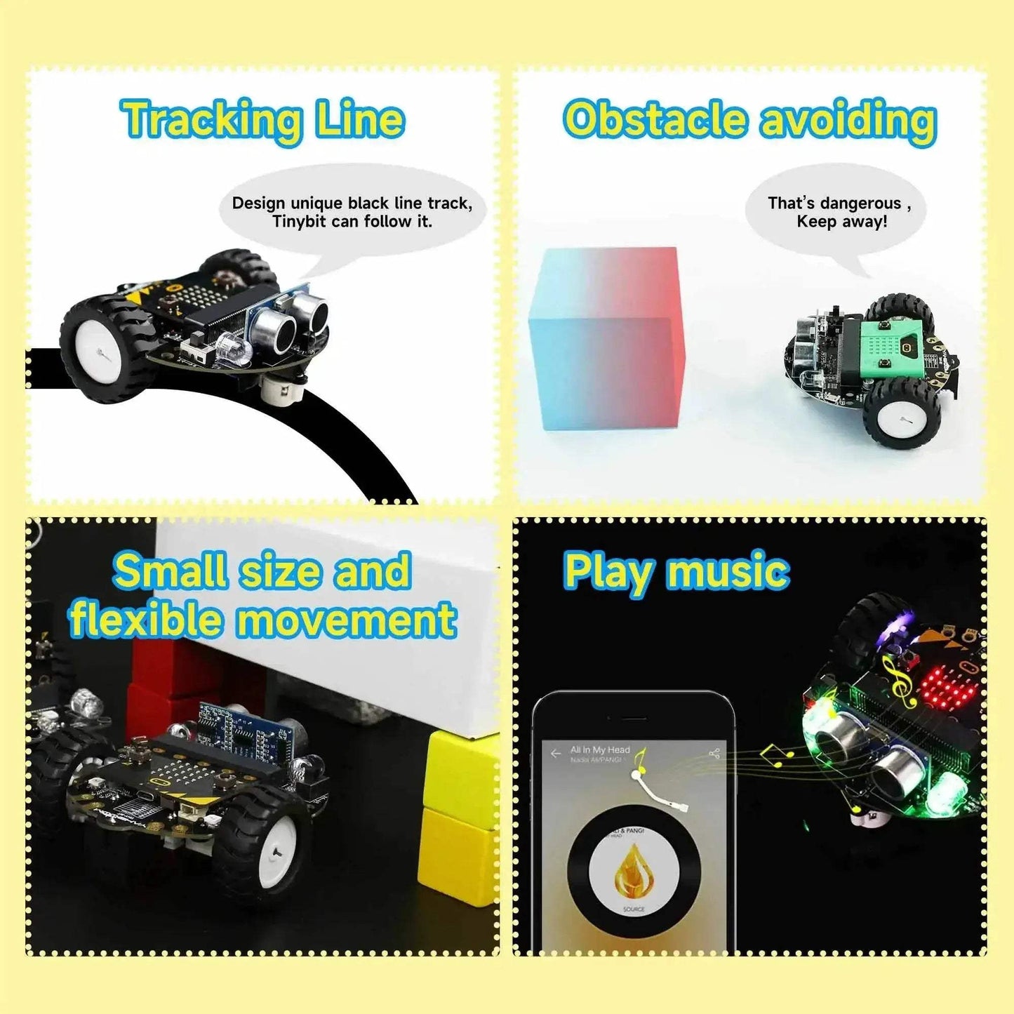  Microbit Coding Robotics Car Kit for STEM Education - Yahboom Tinybit  -  ToylandEU™