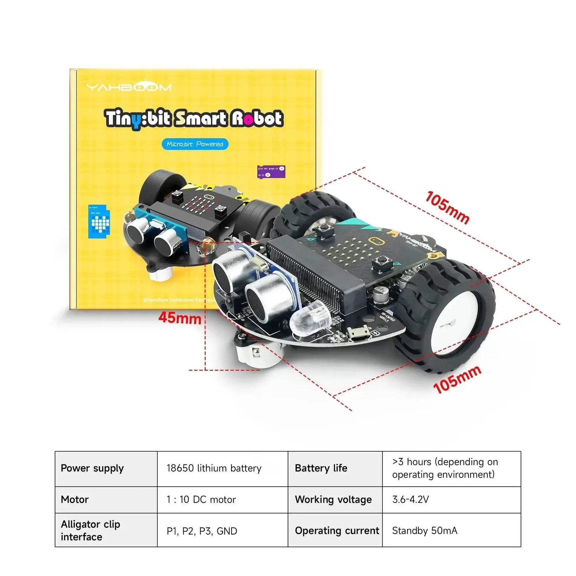  Microbit Coding Robotics Car Kit for STEM Education - Yahboom Tinybit  -  ToylandEU™