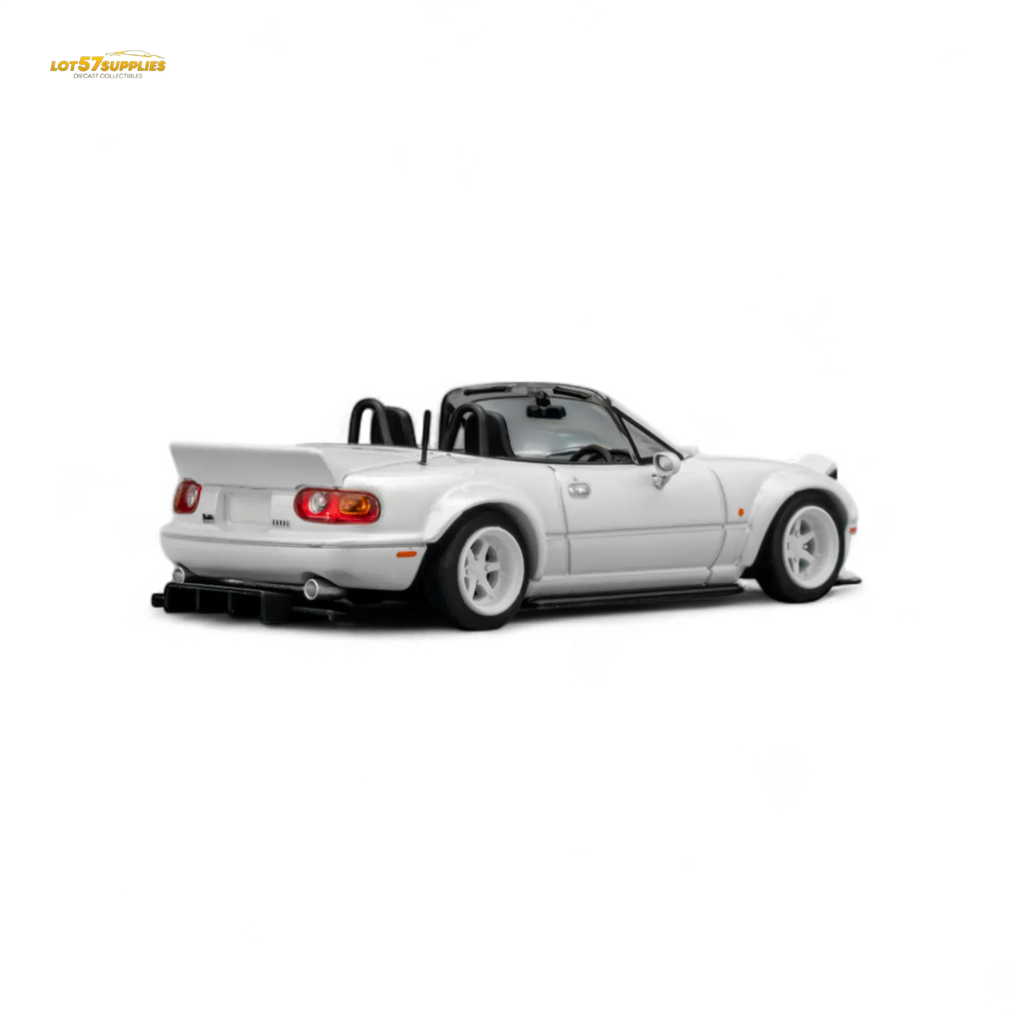 Microturbo Custom MX5 Rocket Bunny - Metallic White 1:64 - ToylandEU