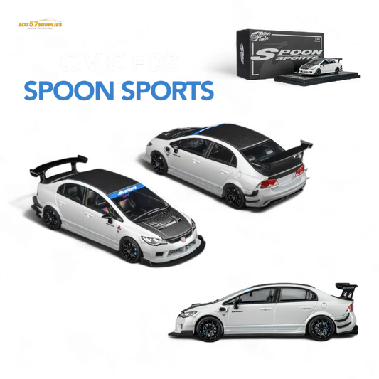  Microturbo Honda Civic Type R FD2 Spoon Sports Metallic White 1:64 -  ToylandEU™