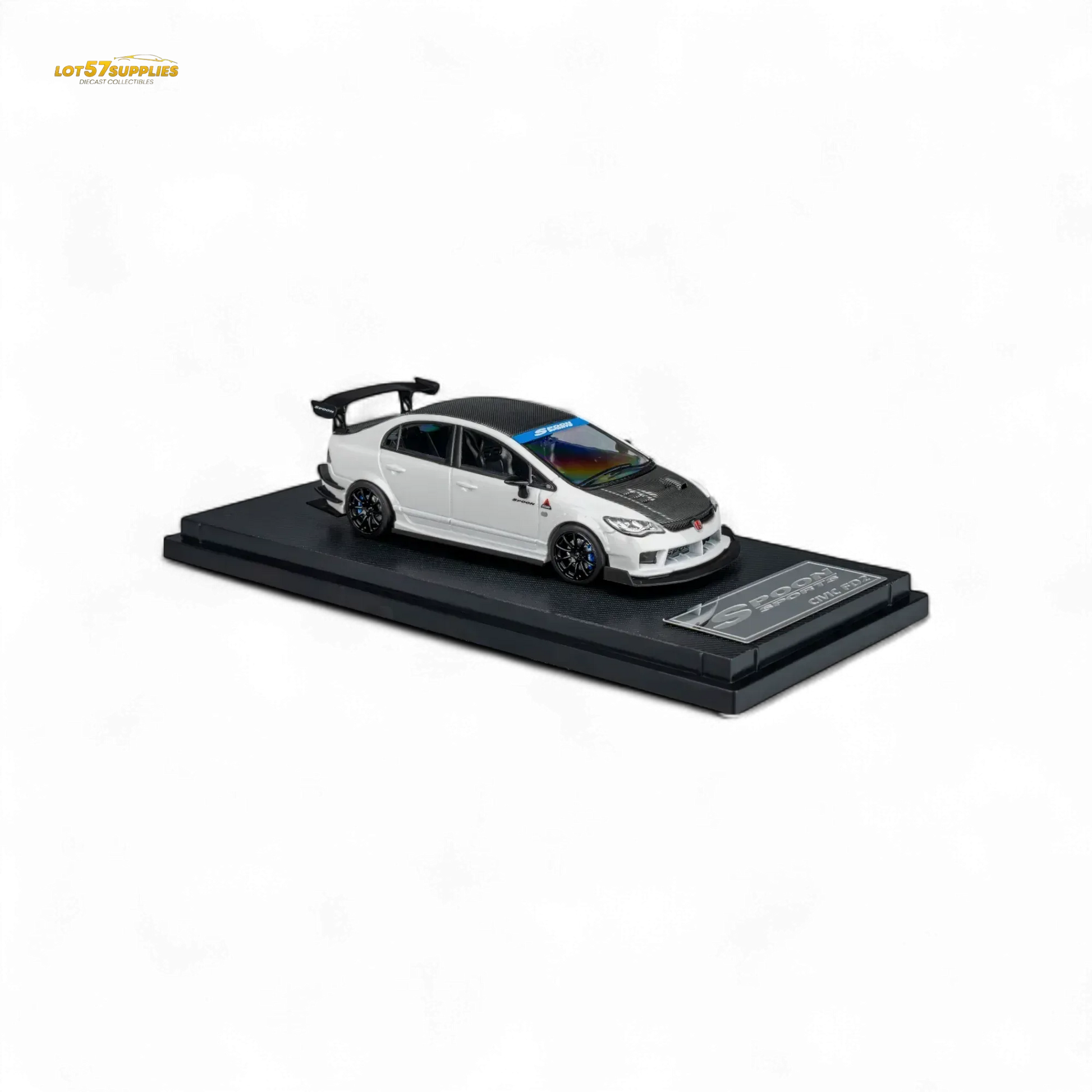 Microturbo Honda Civic Type R FD2 Spoon Sports - Metallic White 1:64 - ToylandEU