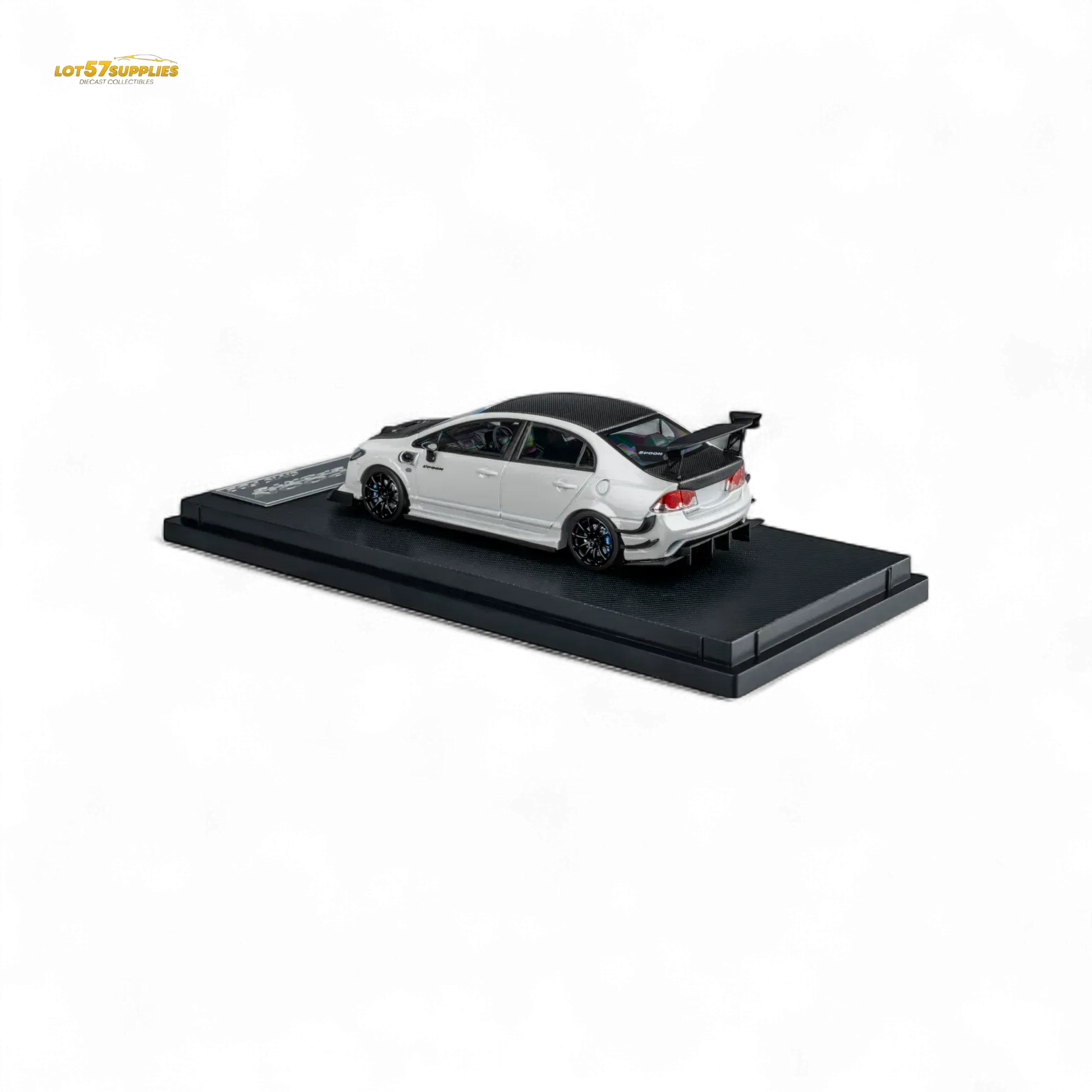 Microturbo Honda Civic Type R FD2 Spoon Sports - Metallic White 1:64 - ToylandEU