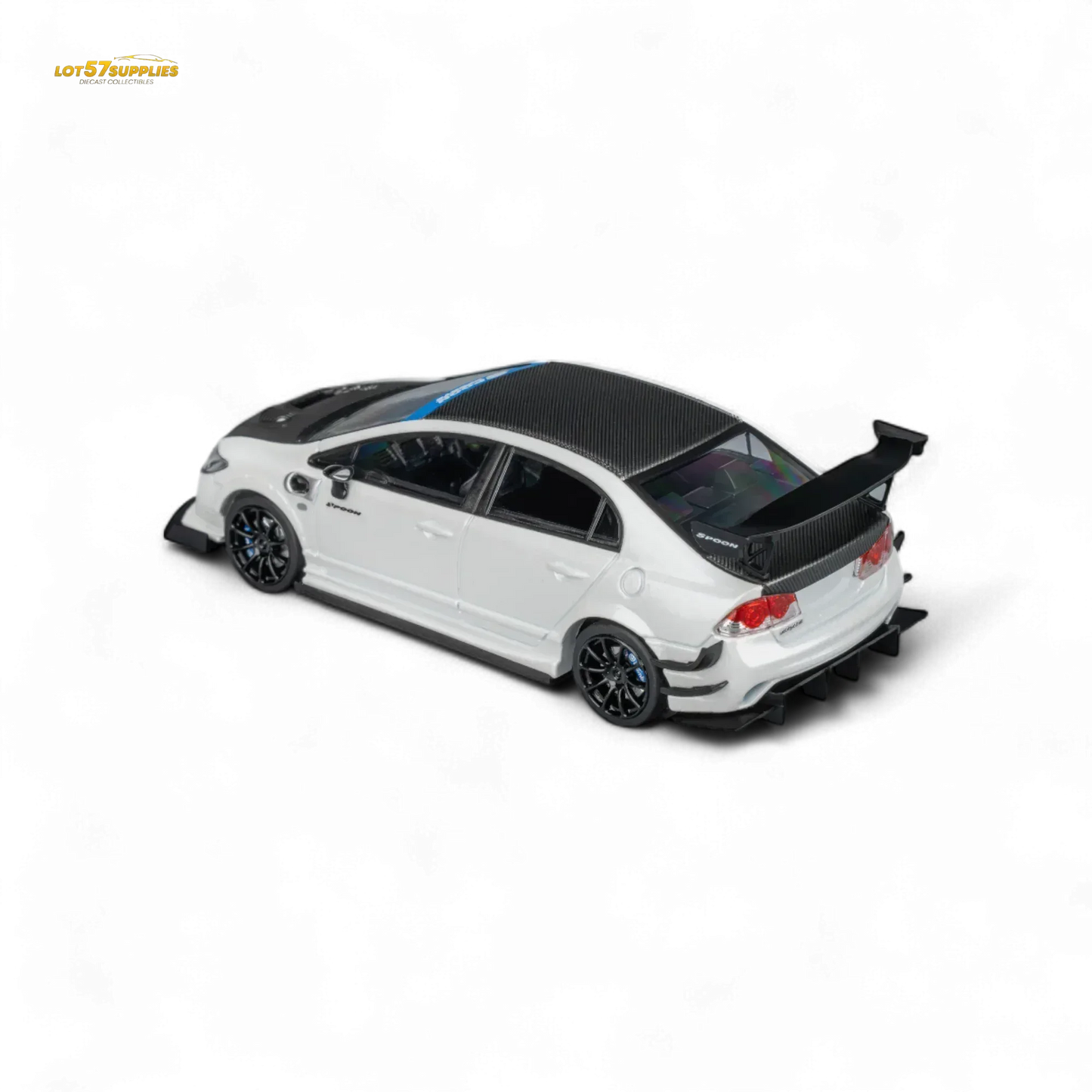 Microturbo Honda Civic Type R FD2 Spoon Sports - Metallic White 1:64 - ToylandEU
