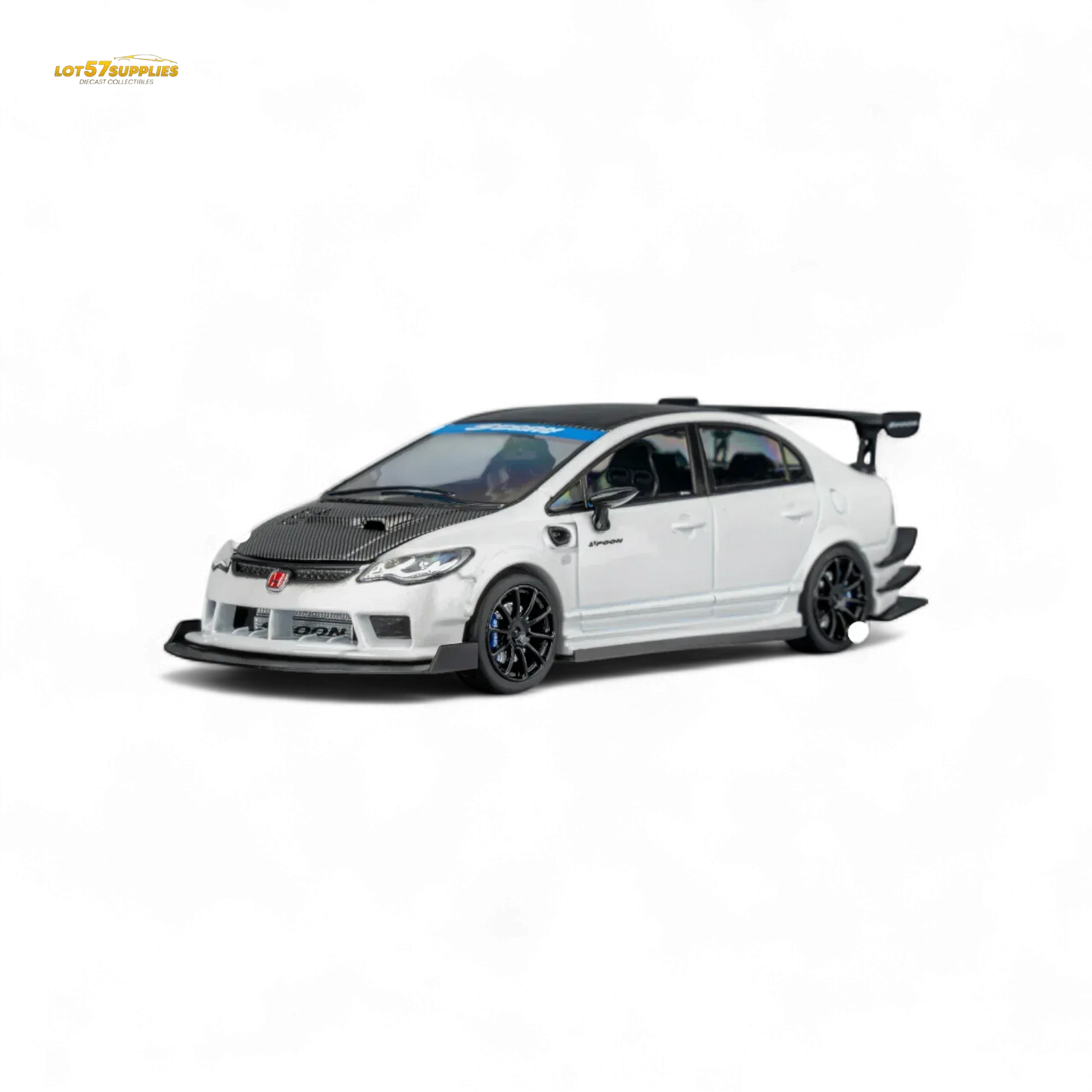 Microturbo Honda Civic Type R FD2 Spoon Sports - Metallic White 1:64 - ToylandEU