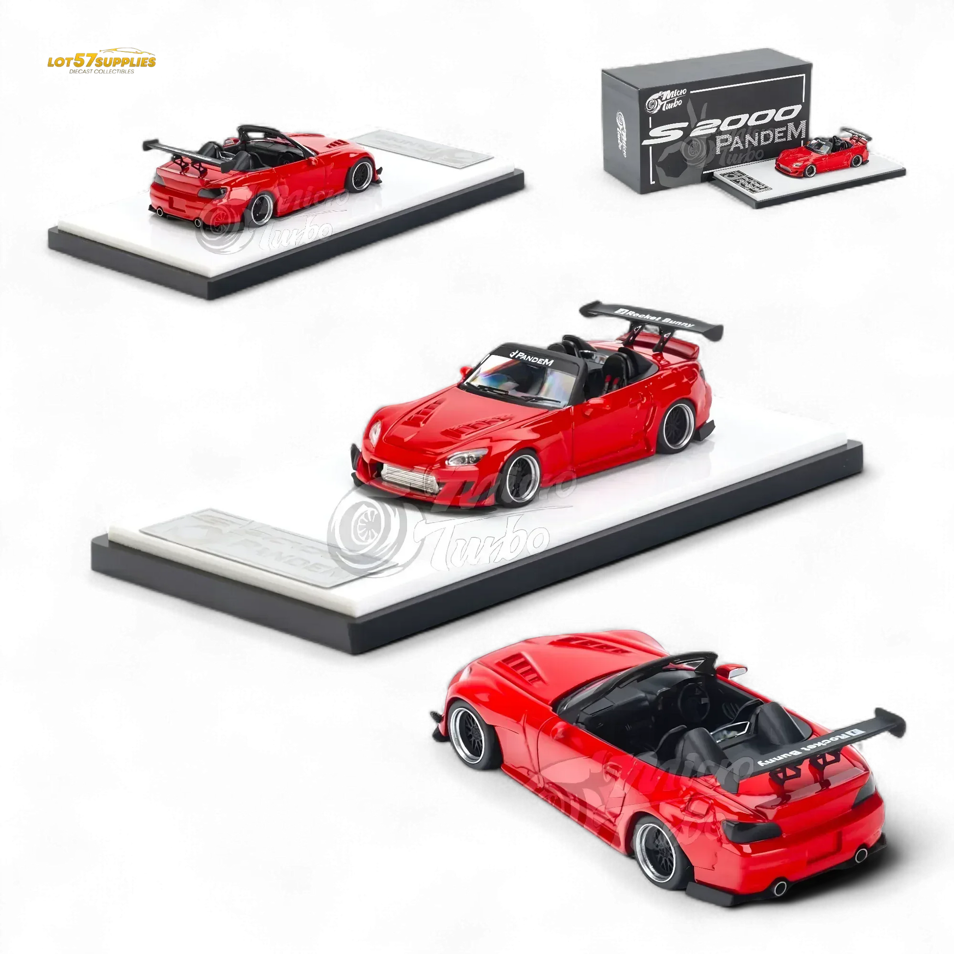Microturbo Honda S2000 Roadster Pandem Rocket Bunny Aero Kit in Red 1:64 - ToylandEU