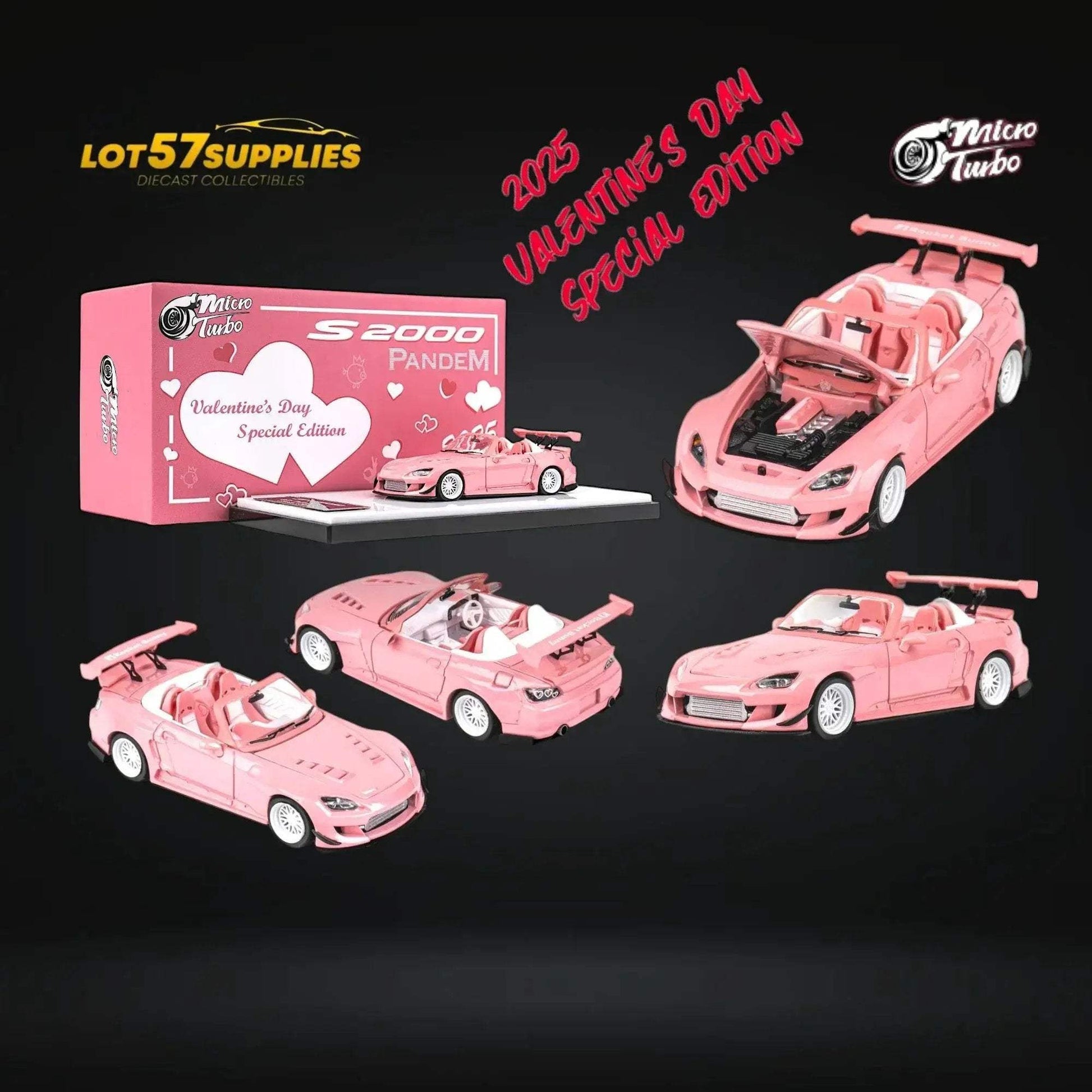 Microturbo Custom S2000 Rocket Bunny Valentine's Pink 1:64 - ToylandEU