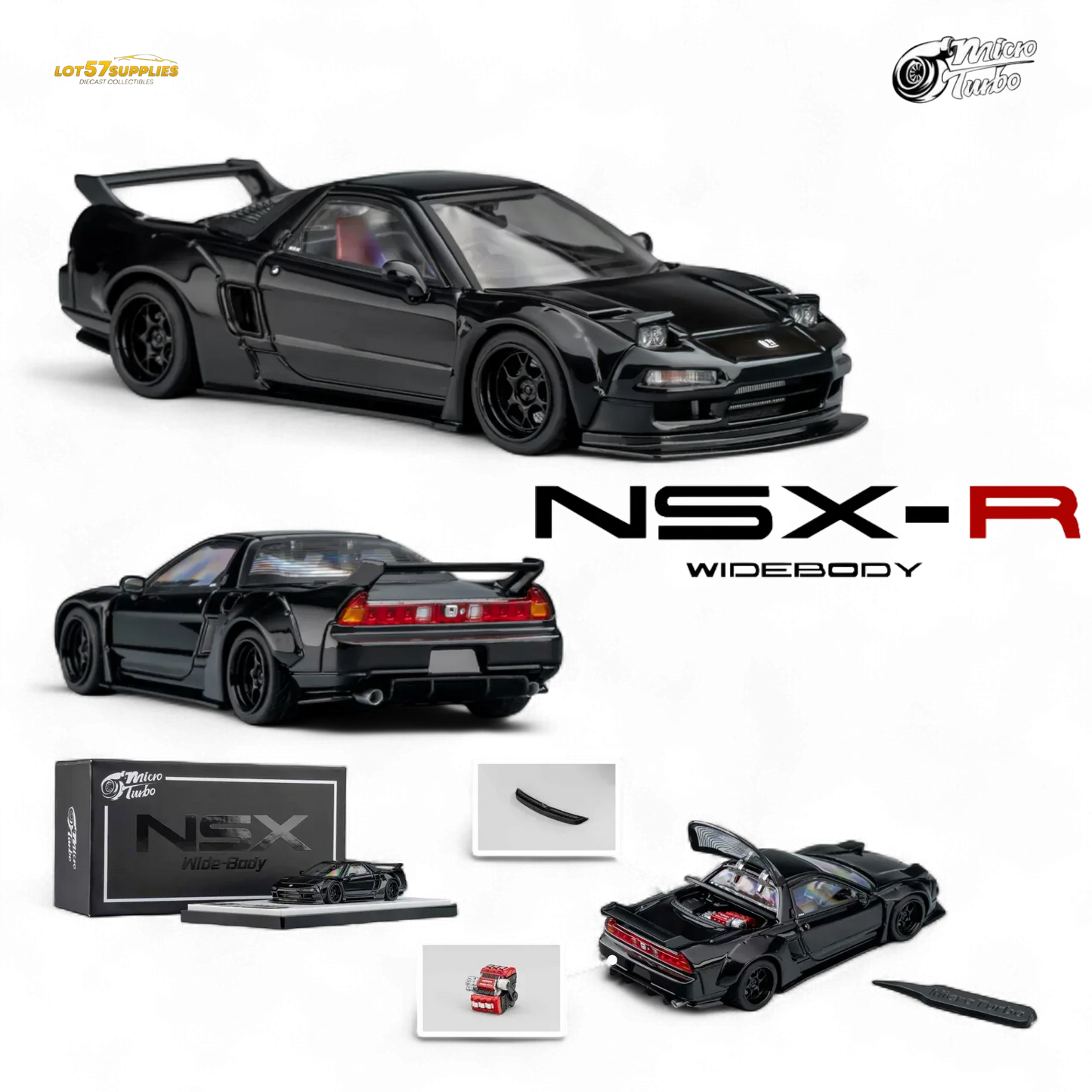 Microturbo NSX-R WideBody - Gloss Black 1:64 - ToylandEU