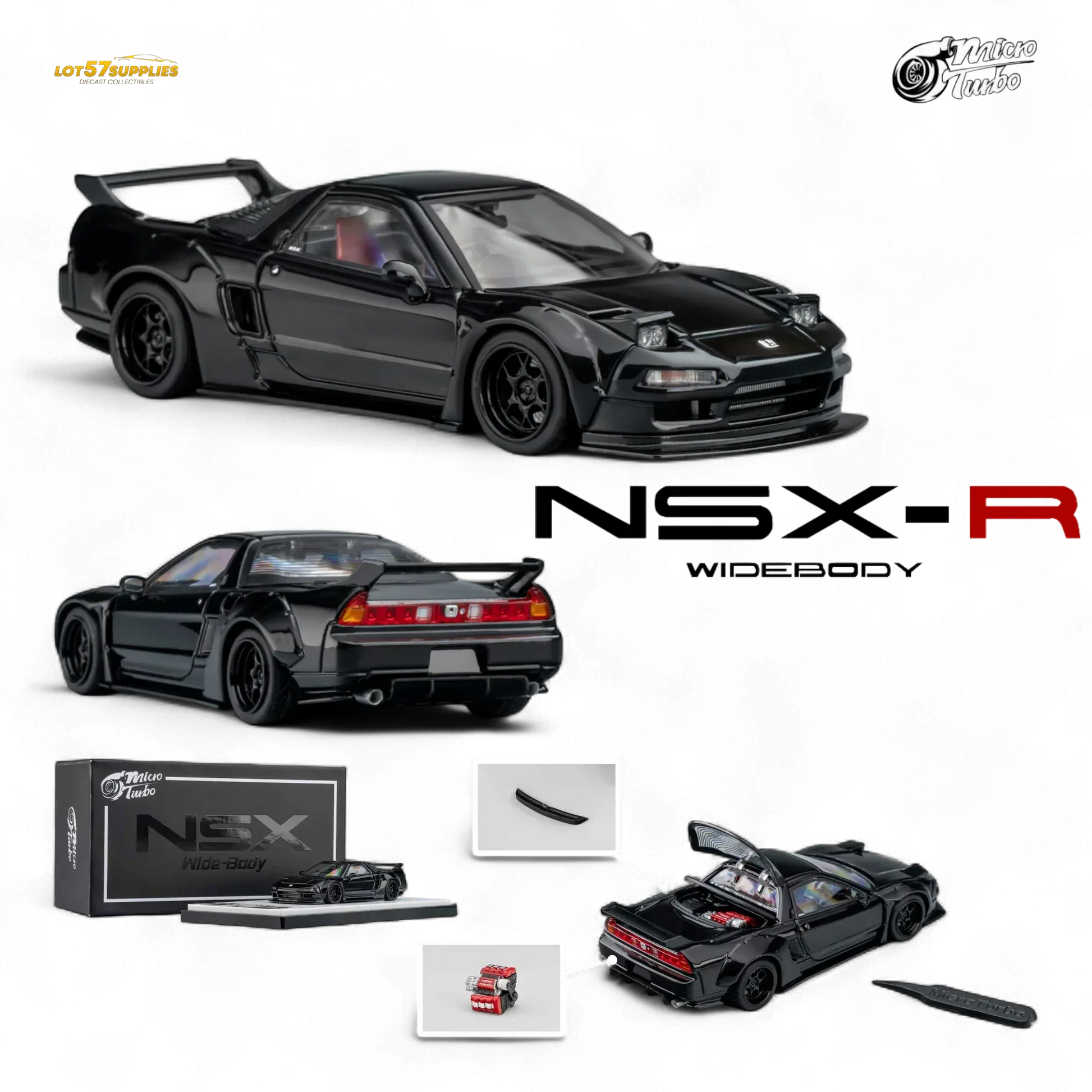 Microturbo NSX-R WideBody - Gloss Black 1:64 - ToylandEU