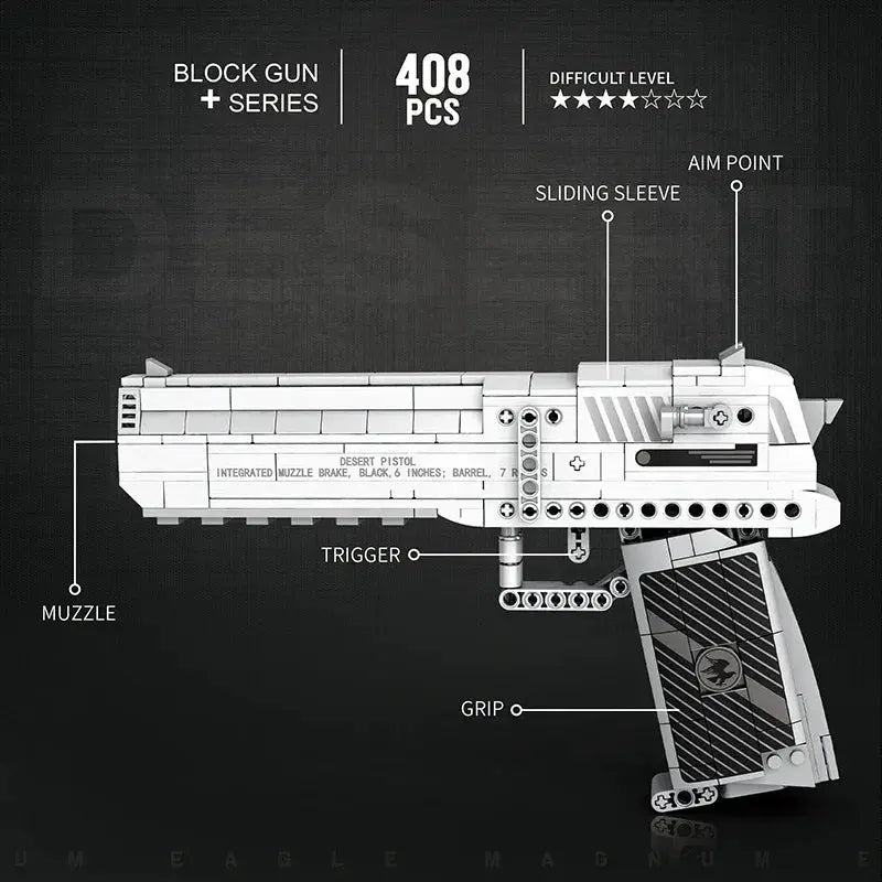 Military Building Blocks Desert Eagle DIY Gift Set 408PCS - ToylandEU