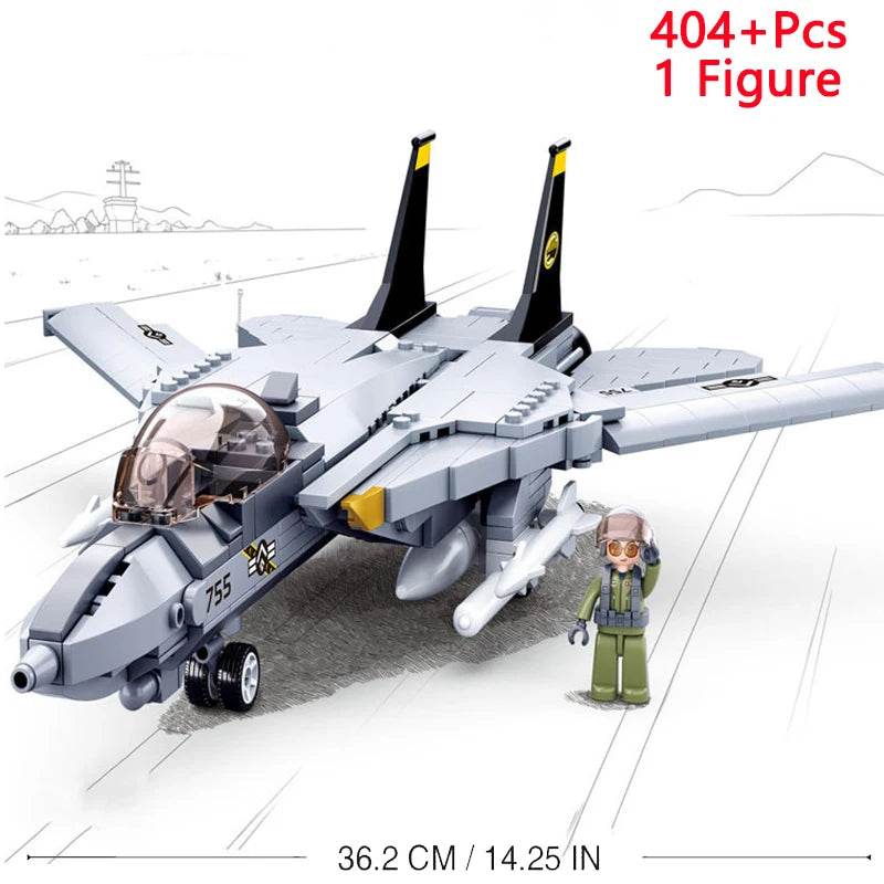 Military F/A-18E Super BumbleBee Fighter Plane Building Blocks - ToylandEU