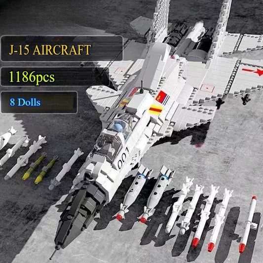 Military Fighter Jet Building Blocks J15 Educational Set - ToylandEU