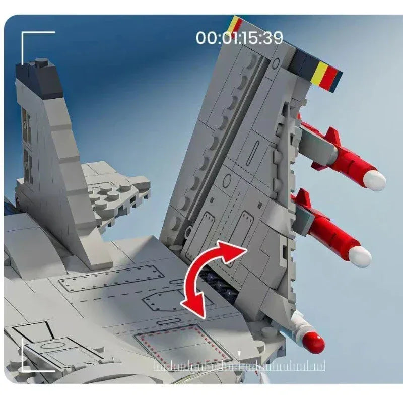 Military Fighter Jet Building Blocks J15 Educational Set - ToylandEU
