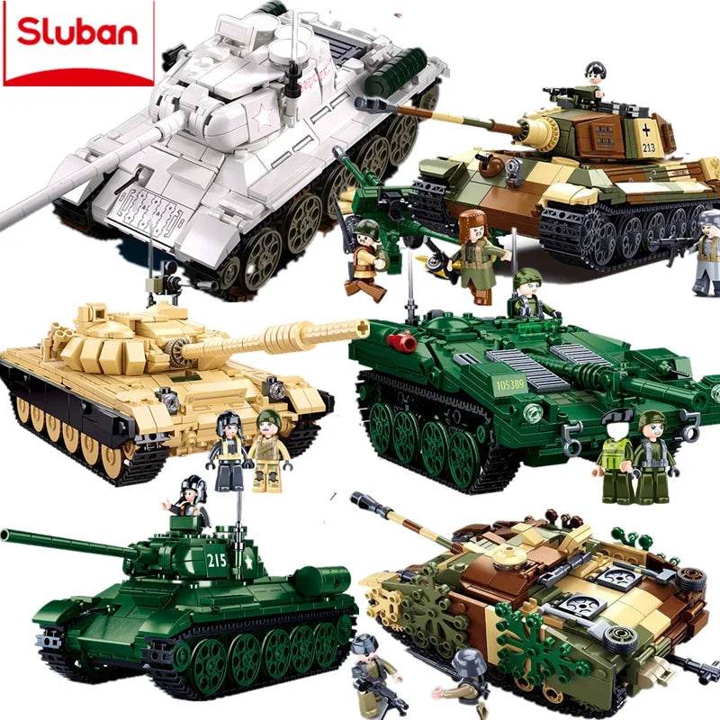 Military Series Building Blocks WW2 Heavy Battle Tank Set - ToylandEU