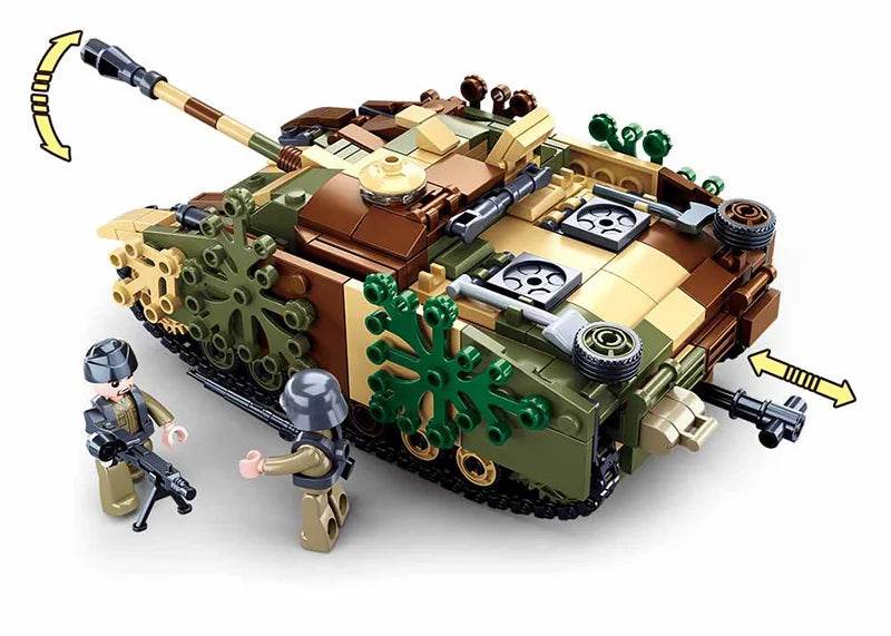 Military Series Building Blocks WW2 Heavy Battle Tank Set - ToylandEU