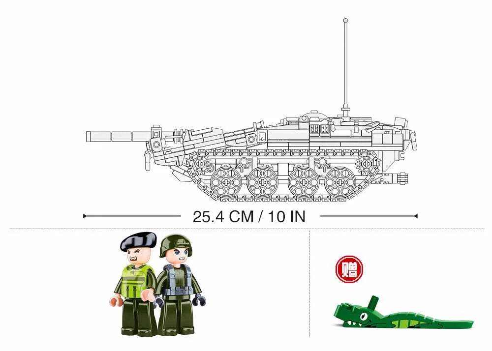 Military Series Building Blocks WW2 Heavy Battle Tank Set - ToylandEU