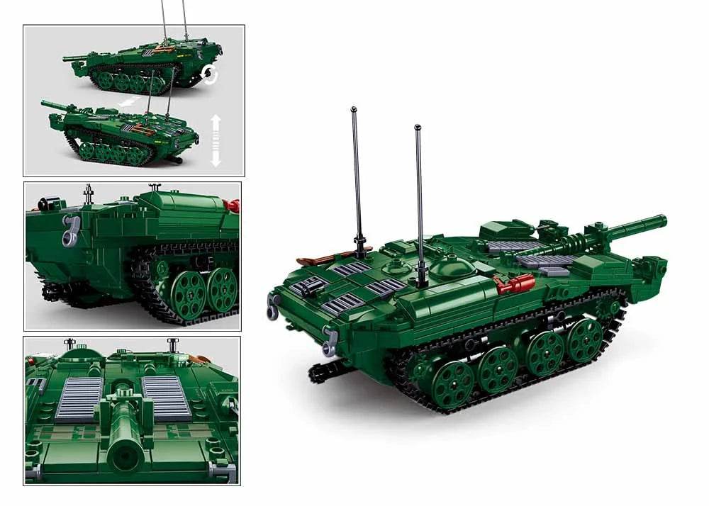 Military Series Building Blocks WW2 Heavy Battle Tank Set - ToylandEU