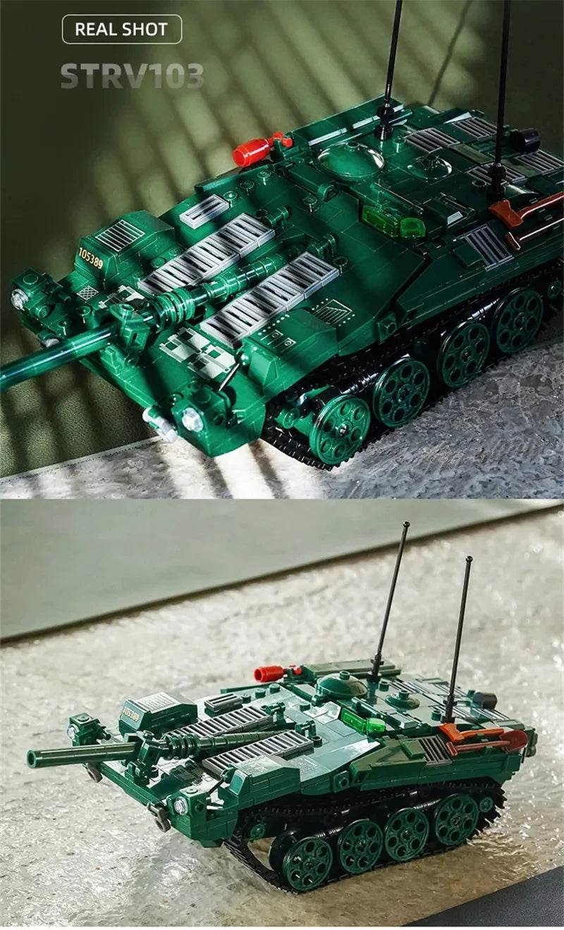 Military Series Building Blocks WW2 Heavy Battle Tank Set - ToylandEU