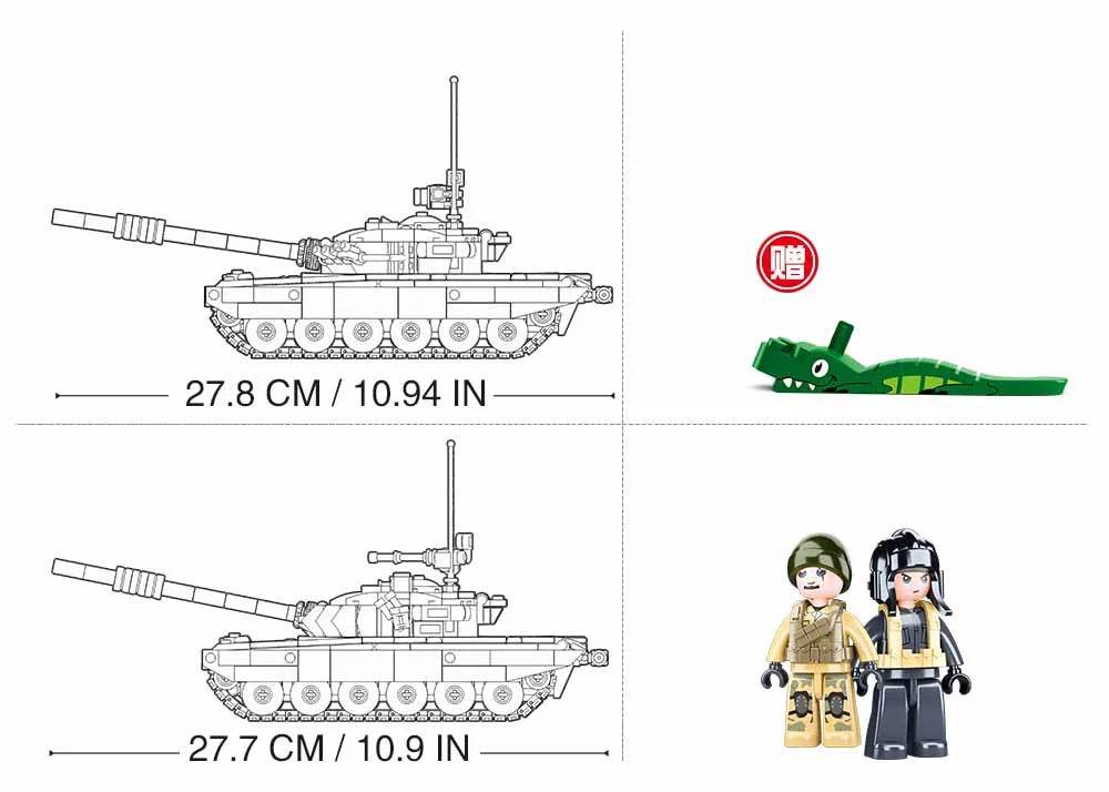 Military Series Building Blocks WW2 Heavy Battle Tank Set - ToylandEU