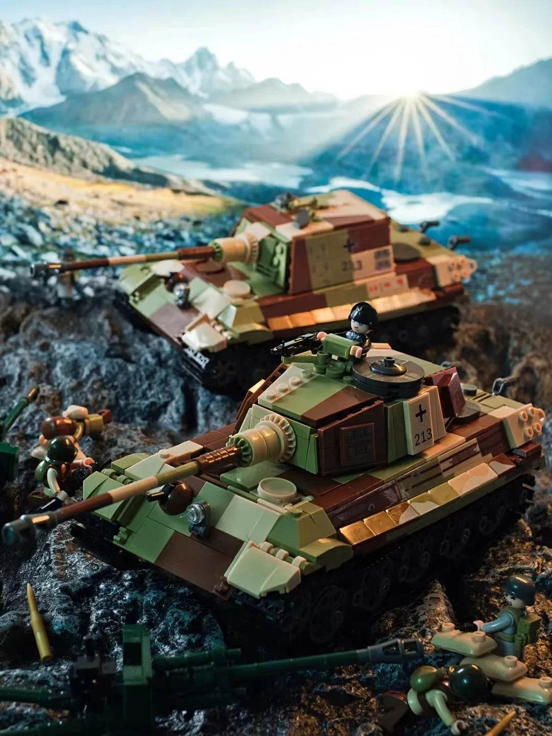 Military Series Building Blocks WW2 Heavy Battle Tank Set - ToylandEU