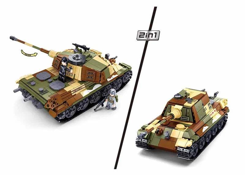 Military Series Building Blocks WW2 Heavy Battle Tank Set - ToylandEU