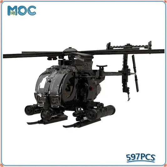  Military Series MH-6 Little Bird Helicopter MOC Building Block Kit Building Bricks MOC -  ToylandEU™