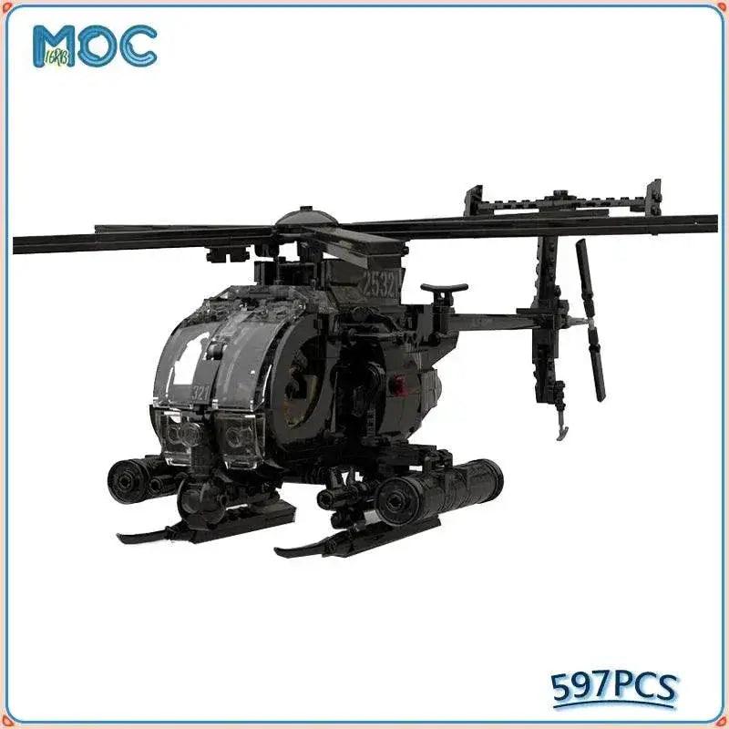  Military Series MH-6 Little Bird Helicopter MOC Building Block Kit Building Bricks MOC -  ToylandEU™