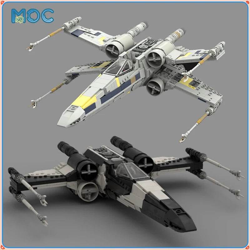Military Series Partisan Blue Leader T-65 X Wing Starfighter Build Blocks Model Toys - ToylandEU