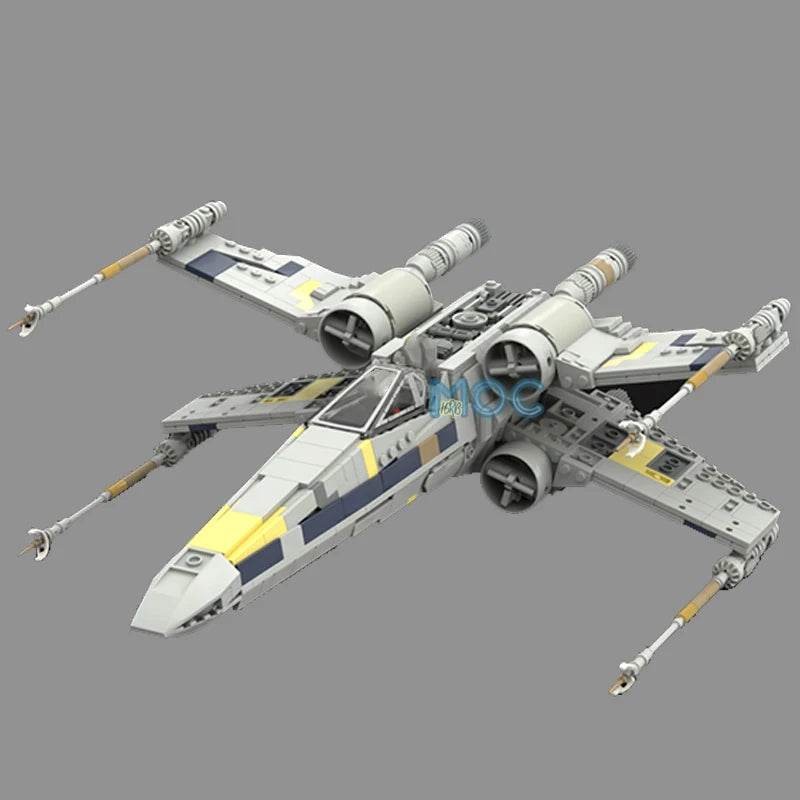 Military Series Partisan Blue Leader T-65 X Wing Starfighter Build Blocks Model Toys - ToylandEU