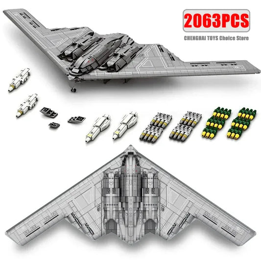 Military Stealth Bomber Building Blocks For Adults Collectible - ToylandEU