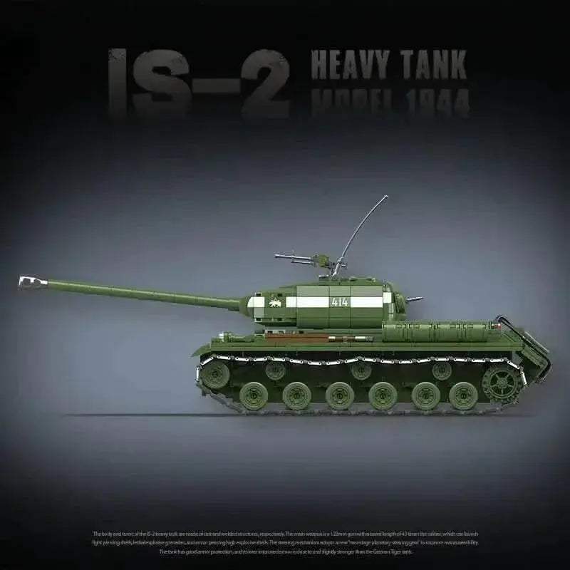 Military World War II Model 1944 IS-2 Heavy Tank Building Block Toy Collection for Children - ToylandEU