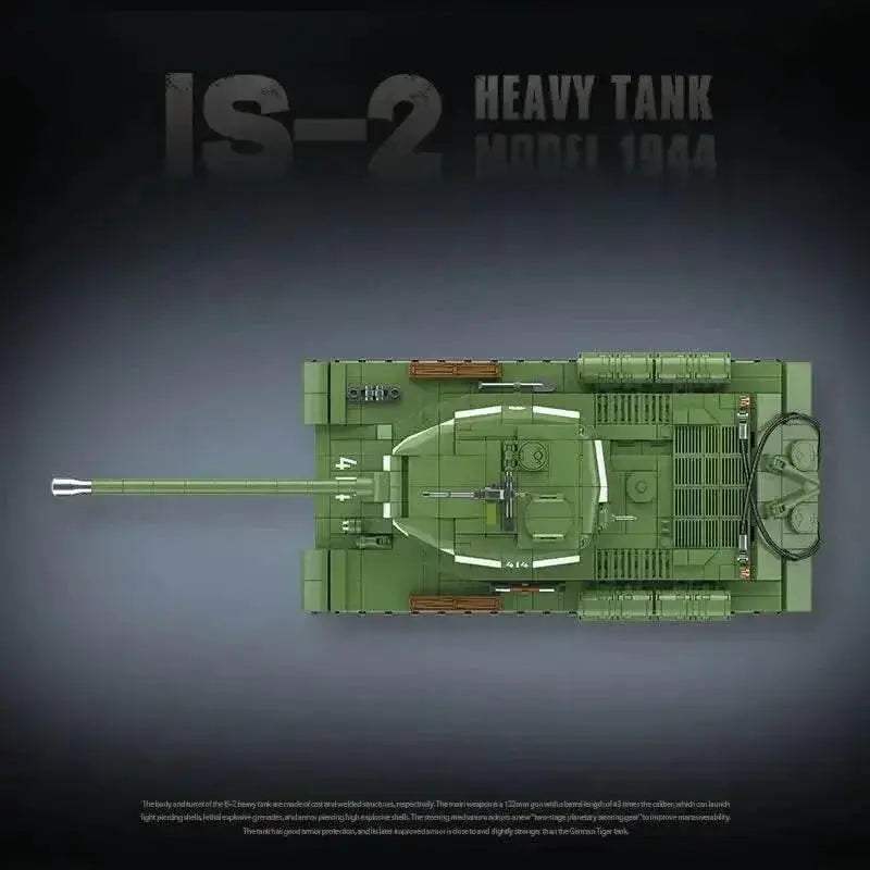 Military World War II Model 1944 IS-2 Heavy Tank Building Block Toy Collection for Children - ToylandEU