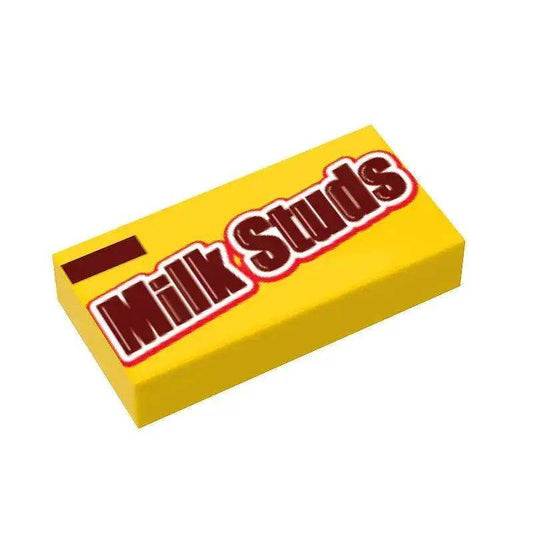 Milk Studs Custom Printed 1x2 Tile made using LEGO parts - B3 Customs - ToylandEU