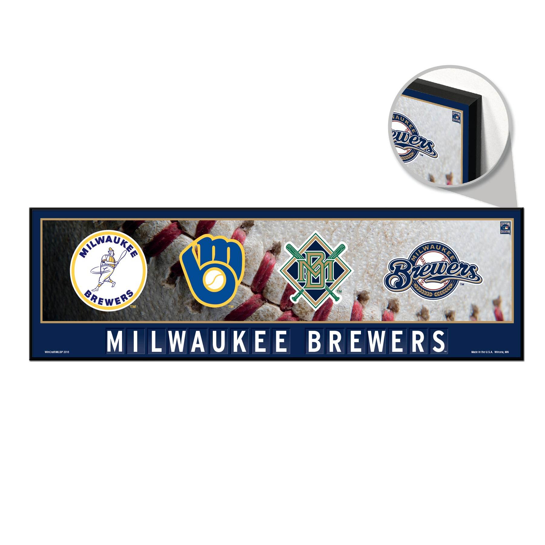 Milwaukee Brewers 9x30 Wood Sign Evolution Home Decor - ToylandEU