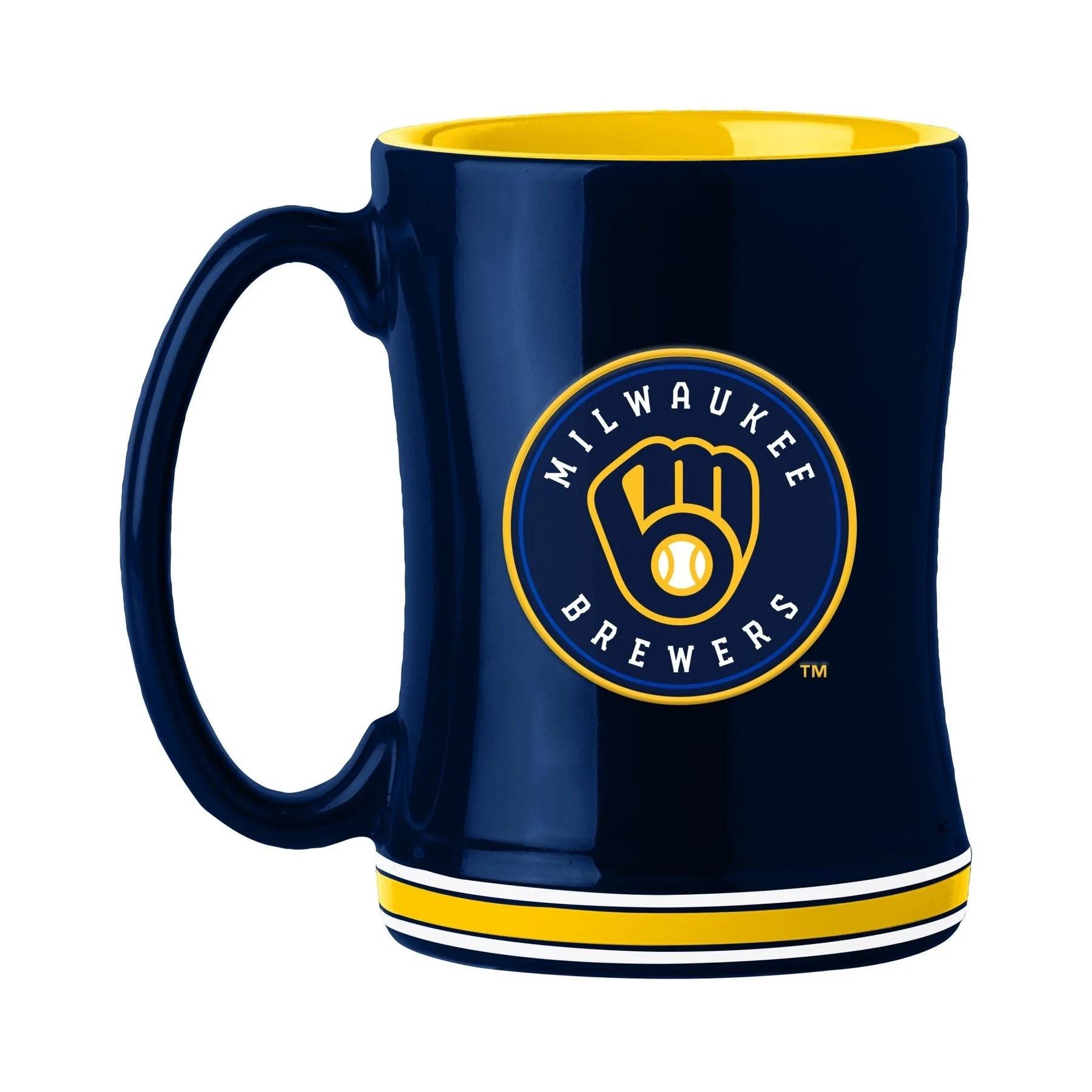 Milwaukee Brewers Coffee Mug 14oz Sculpted Relief Ceramic - ToylandEU