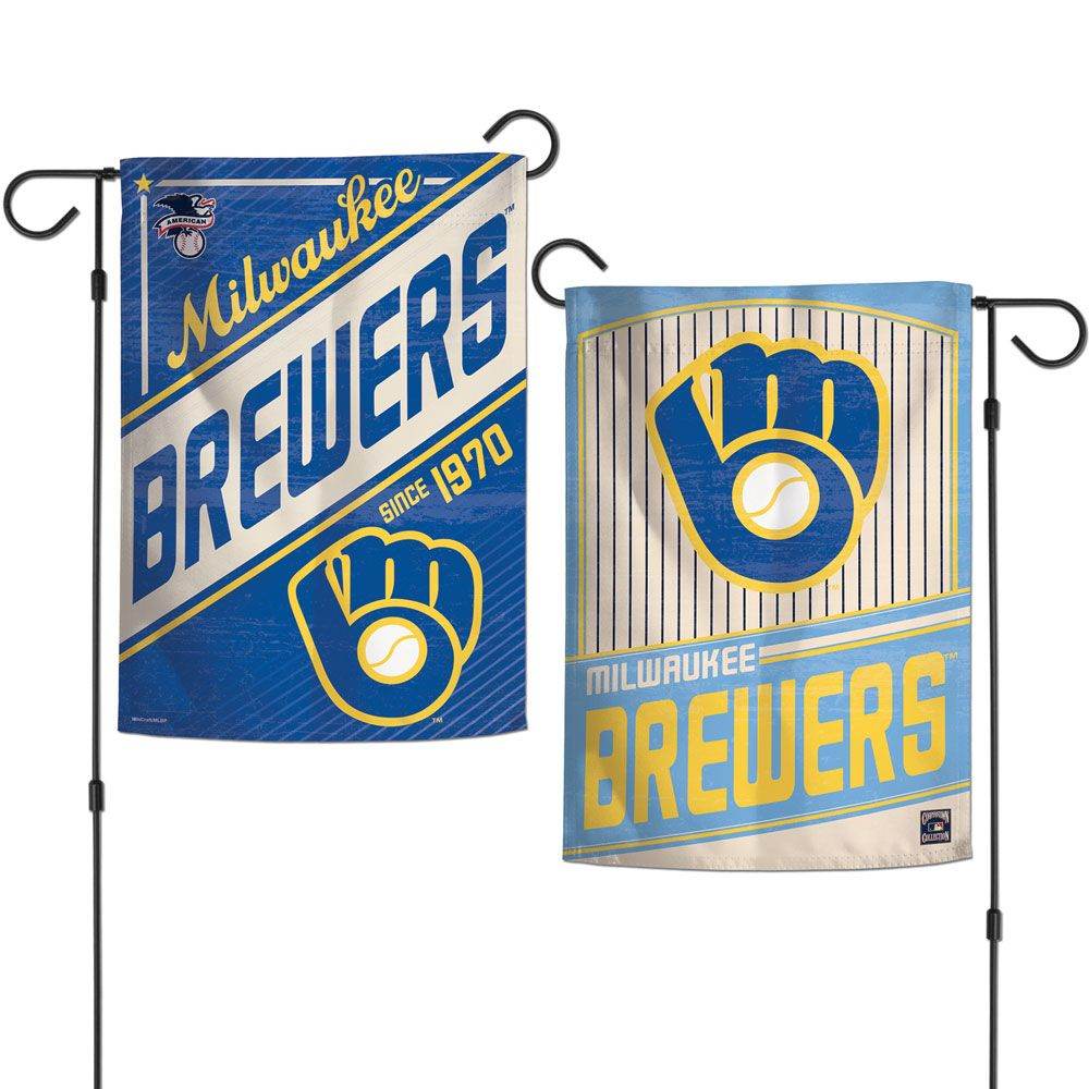 Milwaukee Brewers Garden Flag 12x18 Two Sided Cooperstown - ToylandEU