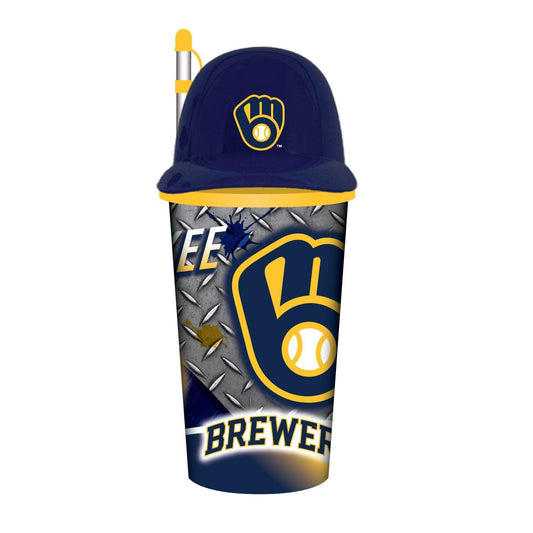 Milwaukee Brewers Helmet Cup 32oz Plastic With Straw - ToylandEU