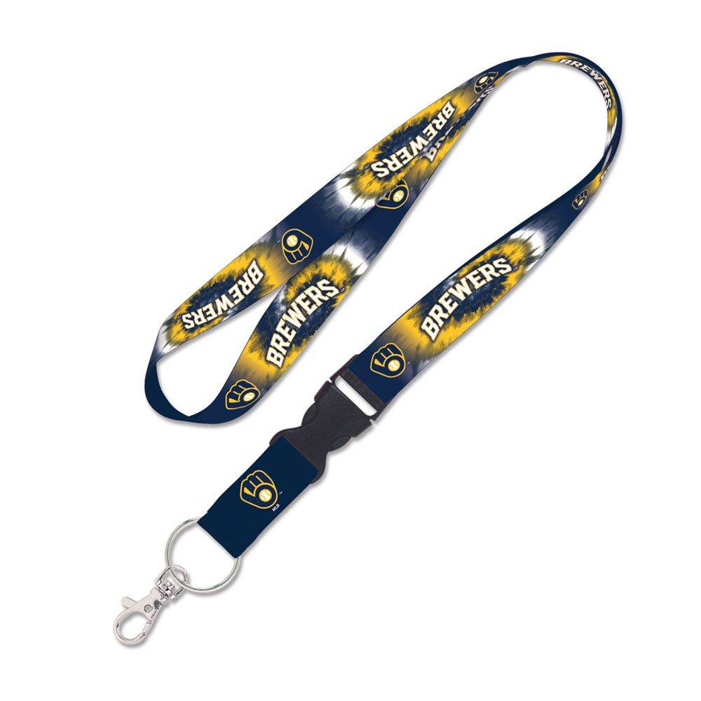 Milwaukee Brewers Lanyard With Detachable Buckle Tie Dye - ToylandEU