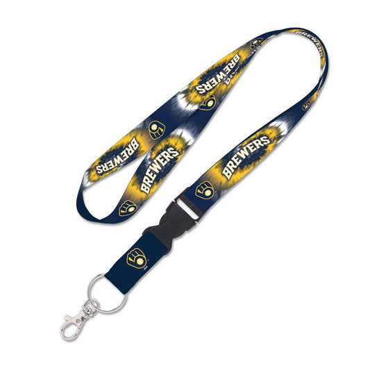 Milwaukee Brewers Lanyard With Detachable Buckle Tie Dye - ToylandEU
