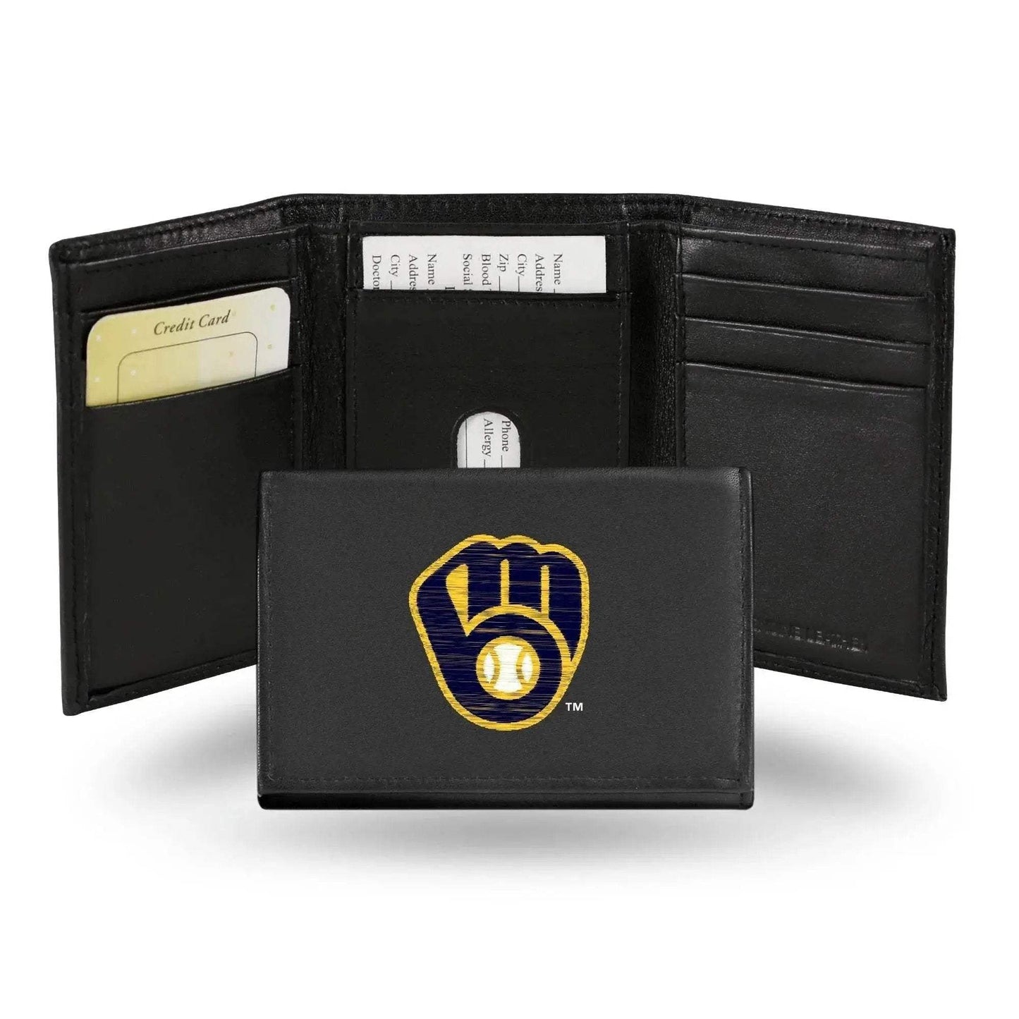Milwaukee Brewers Leather Trifold Wallet Embroidered - ToylandEU