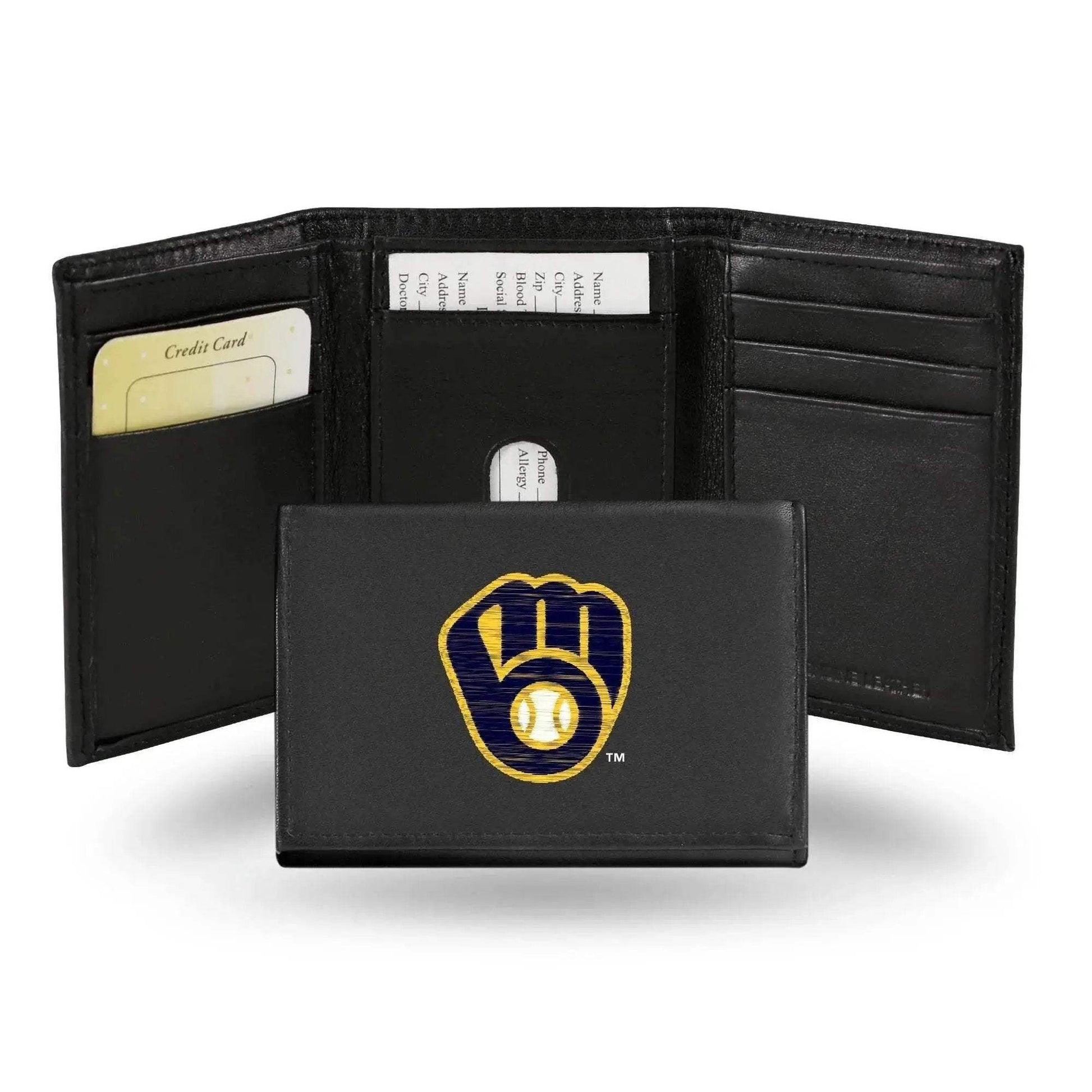 Milwaukee Brewers Leather Trifold Wallet Embroidered - ToylandEU
